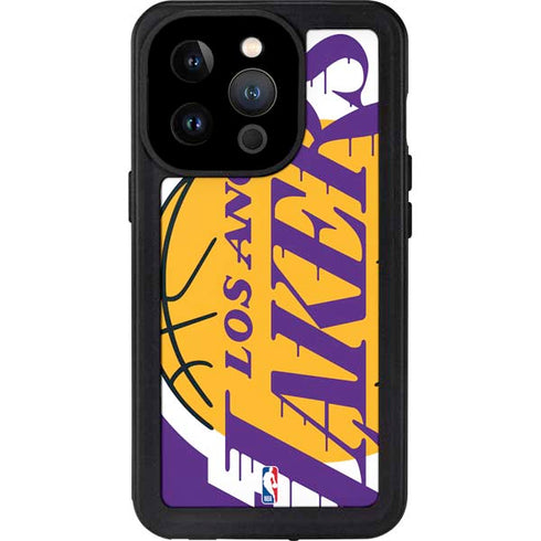 NBA Los Angeles Lakers Large Logo iPhone 15 Pro Waterproof Case